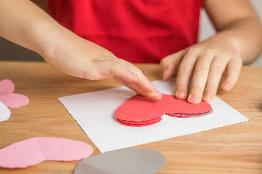 A child doing art and crafts